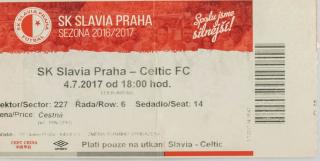 Vstupenka fotbal  SK Slavia Praha v. Celtic FC, 2017 (2)