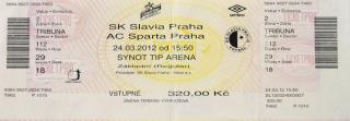 Vstupenka fotbal SK Slavia Praha vs. AC SPARTA Praha, 2012
