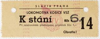 Vstupenka fotbal  SK Slavia Praha  vs. Lokomnotiva VSŽ Košice