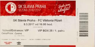 Vstupenka fotbal SK Slavia Praha vs. Plzeň, VIP, 2017