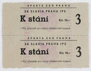 Vstupenka fotbal Sparta Praha ČKD vs. SK Slavia Praha IPS, 80. léta