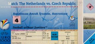 Vstupenka fotbal , The Nederlands v. Czech Republic, Euro 2000