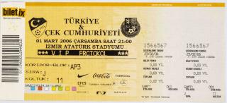 Vstupenka fotbal, Turecko v. Česká republika, 2006