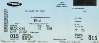 Vstupenka fotbal, U21 Final, 2002