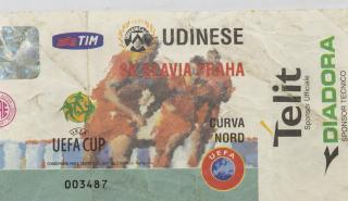 Vstupenka fotbal UDINESE vs. SK Slavia Praga, 2000 II