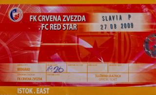 Vstupenka fotbal UEFA, FK Crvena Zvezda v. SK Slavia Praha, 2009