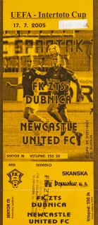 Vstupenka fotbal UEFA, FK ZTS Doubnica v. Newcastle United FC, 2005