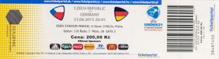 Vstupenka fotbal , UNDER21, CZ v. Germany, 2015