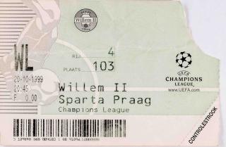 Vstupenka fotbal , Willem II v. Sparta Praag, 1999