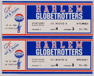 Vstupenka Harlem Globetrotters, 1990