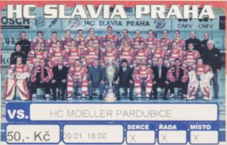 Vstupenka, HC Slavia Praha v. HC Pardubice