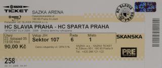 Vstupenka, HC Slavia Praha v. HC Sparta Praha, 2005