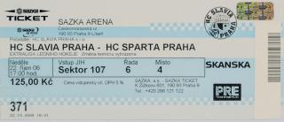 Vstupenka, HC Slavia Praha v. HC Sparta Praha, 2006/3