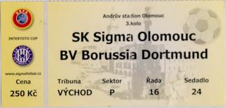 Vstupenka Intertoto, Sk Sigma Olomouc v. Borussia Dortmund