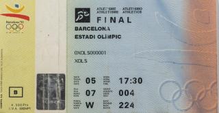Vstupenka OG Barcelona 1992, Olympic , Athletics Final