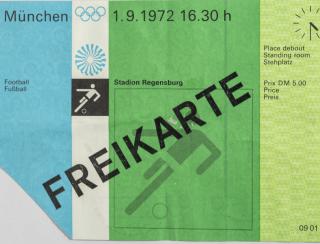 Vstupenka OG Munchen, Freikarte, 1972 známky