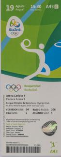 Vstupenka OG Rio 2016, Basketball, 19