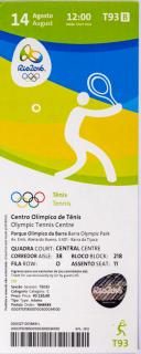 Vstupenka OG Rio 2016, Tennis