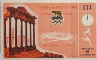 Vstupenka Olympic, Roma, atletika, 1960