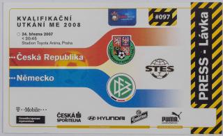 Vstupenka Q2008,  Česka rep. v. Německo, 2007, Press