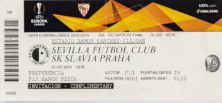 Vstupenka  Sevilla Futbol club v. SK Slavia Praha, 2019