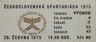 Vstupenka Spartakiáda 1975, 28.VI.