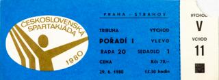 Vstupenka Spartakiáda 1980, V,11