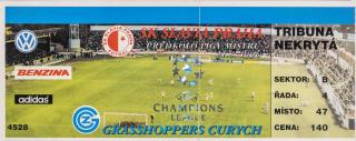 Vstupenka UEFA CUP 96/97, S.K. Slavia- Grasshoppers Zurich (2)