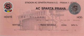 Vstupenka UEFA , Sparta Praha v. AC Milano, 1995 (2)