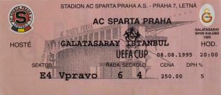 Vstupenka UEFA , Sparta Praha v. Galatasaray Istambul, 1995 (2)