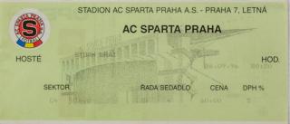 Vstupenka UEFA , Sparta Praha v. Sturm Braz, 1996