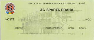 Vstupenka UEFA , Sparta Praha v. SV Salzburg, CHL 1997 (2)