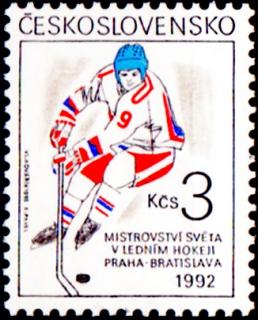 Známka 3003 - MS v ledním hokeji Praha a Bratislava