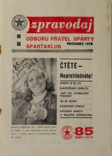 Zpravodaj Odboru přátel Sparty, 2 ks, 1977, 1978