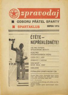 Zpravodaj Odboru přátel Sparty, Srpen, 1976