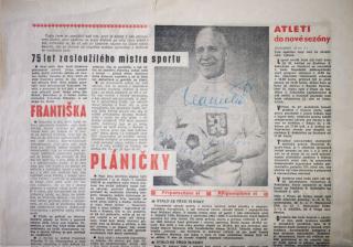 Zpravodaj , Slavia Praha IPS, věnování Plánička, květen 1979