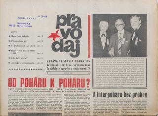 Zpravodaj TJ Slavia Praha, Srpen 1988
