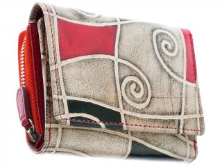 Dámská kožená peněženka Nivasaža N57-SNT-MGR barevná-červená