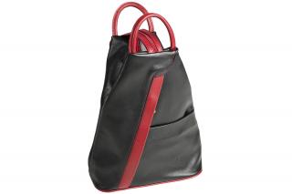 Dámský kožený batůžek ITA7750-B2 černo-červený