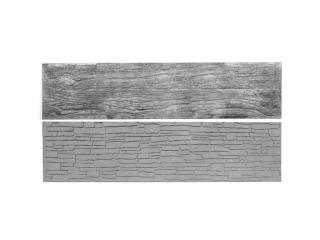 Betonová deska plotová, oboustranná – 200 x 50 cm - dřevo, šedá barva