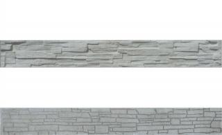 Betonová deska plotová sokl, oboustranná – 200 x 25 cm, štípaný a skládaný kámen
