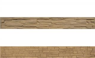 Betonová deska plotová sokl, oboustranná – 200 x 25 cm, štípaný a skládaný kámen - pískovec