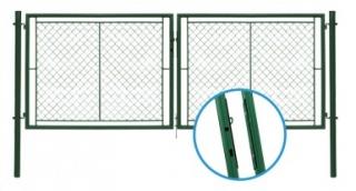 Brána dvoukřídlá UNIVERSAL - výplň pletivo, OKO/FAB, výška 120x300 cm, zelená