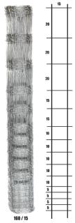 Lesnické pletivo uzlové - výška 160 cm, drát 1,6/2,0 mm, 15 drátů