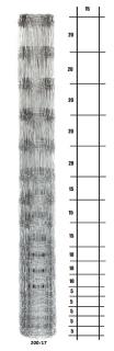 Lesnické pletivo uzlové - výška 200 cm, drát 2,0/2,8 mm, 17 drátů