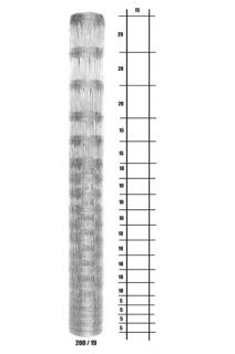 Lesnické pletivo uzlové - výška 200 cm, drát 2,0/2,8 mm, 19 drátů