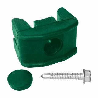 Příchytka plotového panelu 3D na kulatý sloupek 48 mm, zelená