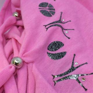 šátek s MIA potiskem, světle růžový velikosti: malá