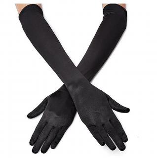 Saténové černé rukavičky