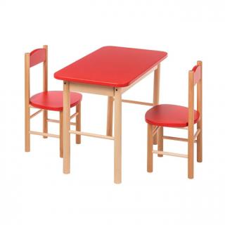 Barevný dětský stoleček s židličkami Barva: Červená